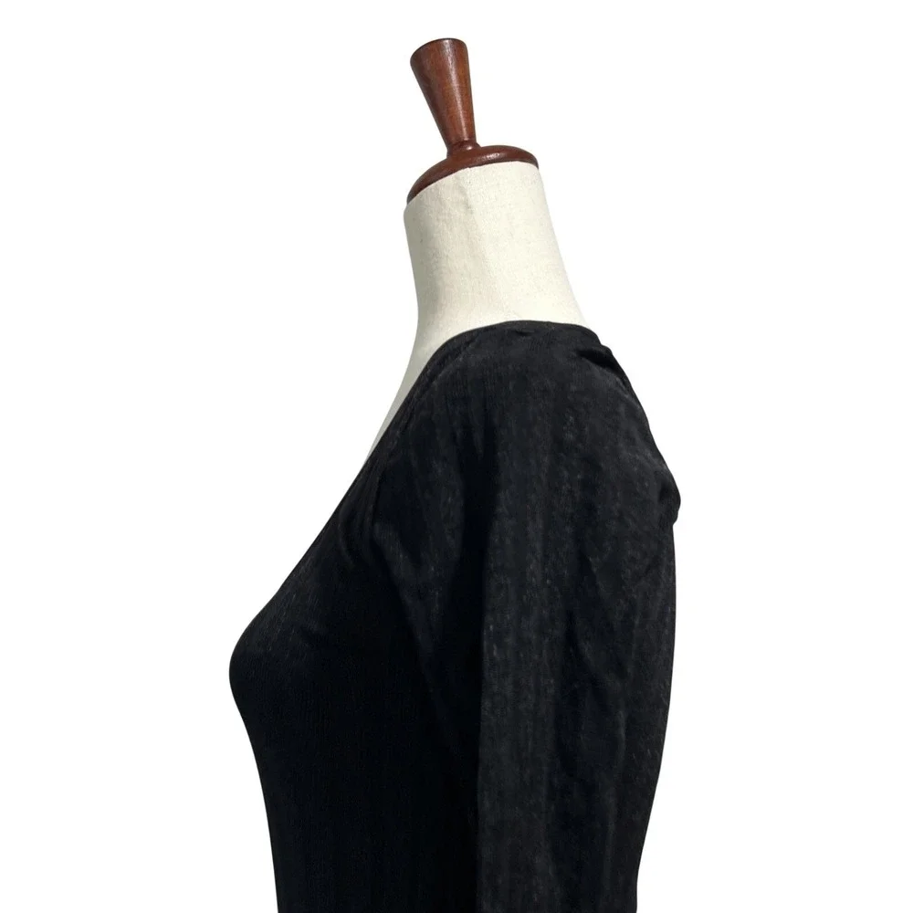 Intimately Free People Shirt XS Small Black Ribbed Square Neck Sparkly Top